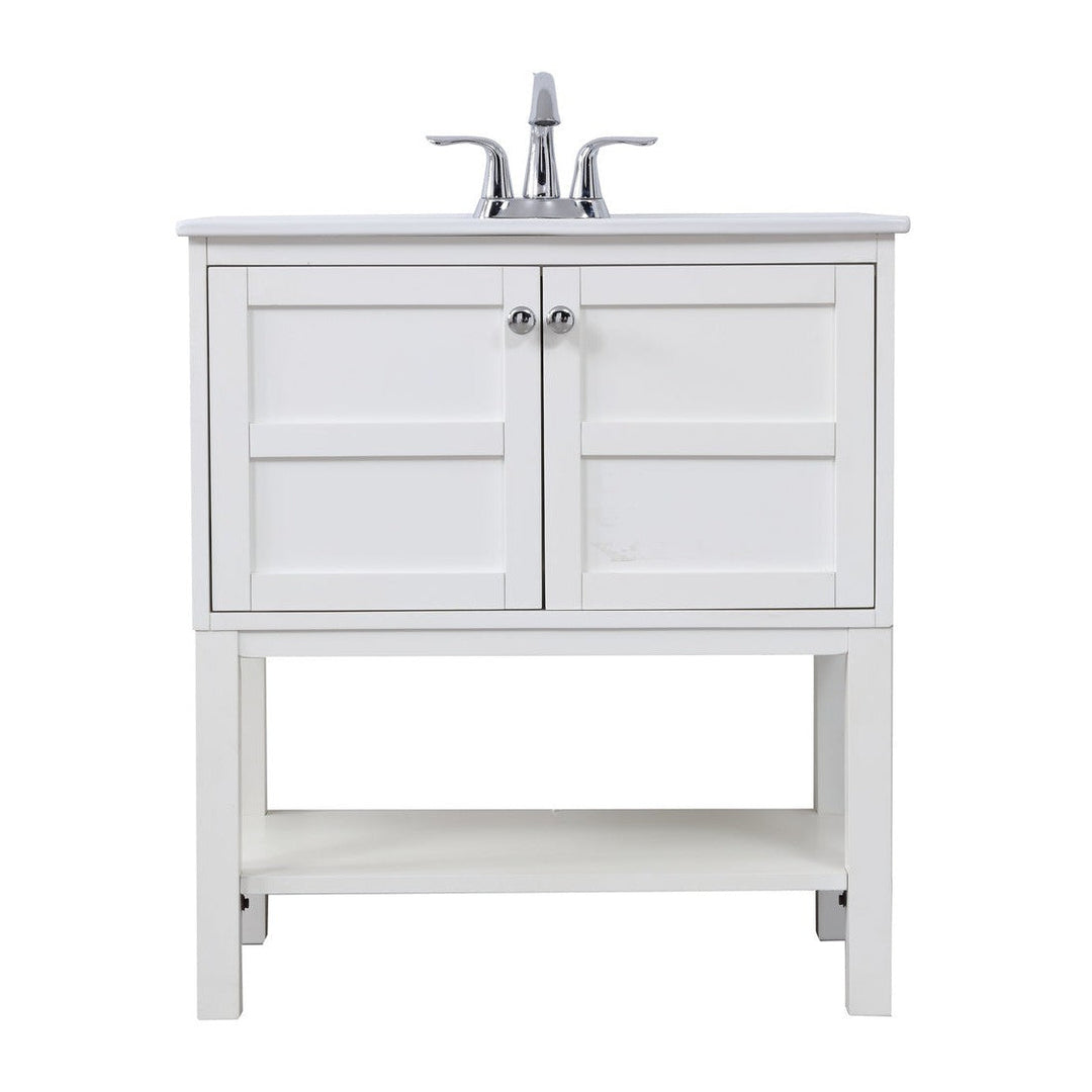 Elegant Lighting VF2530WH Mason Single Bathroom Vanity Set Plumbing White