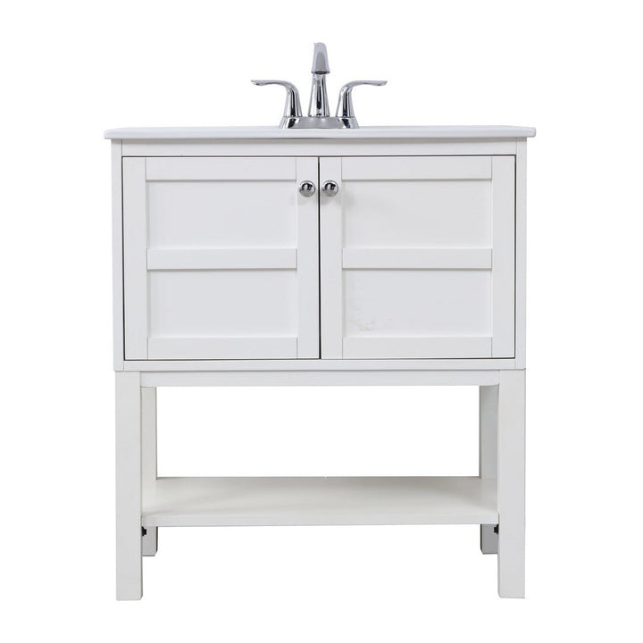 Elegant Lighting VF2530WH Mason Single Bathroom Vanity Set Plumbing White