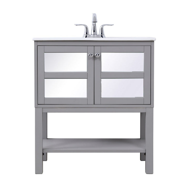 Elegant Lighting VF26MRGR Mason Single Bathroom Vanity Set Plumbing Gray