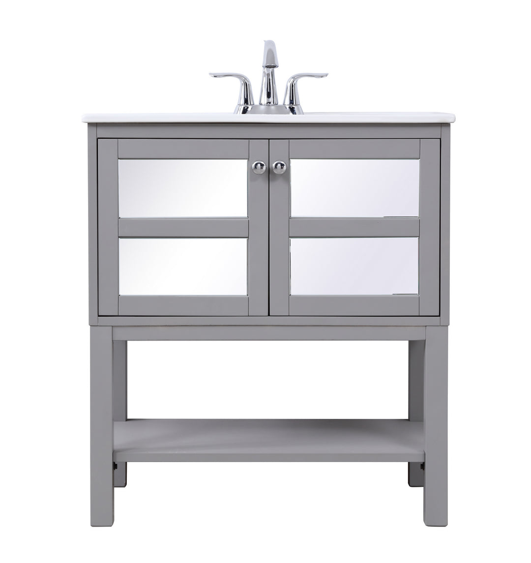 Elegant Lighting VF26MRGR Mason Single Bathroom Vanity Set Plumbing Gray