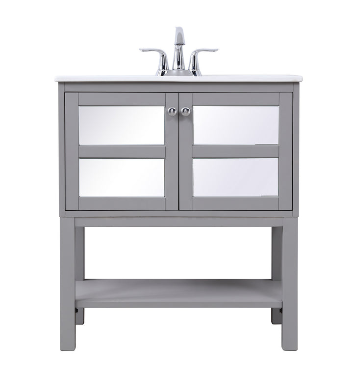 Elegant Lighting VF26MRGR Mason Single Bathroom Vanity Set Plumbing Gray