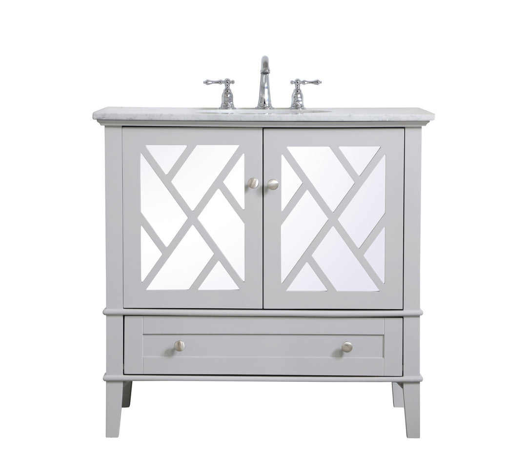 Elegant Lighting VF30236GR Luxe Single Bathroom Vanity Set Plumbing Gray