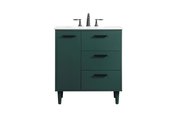 Elegant Lighting VF47030MGN Modern Baldwin Plumbing Green