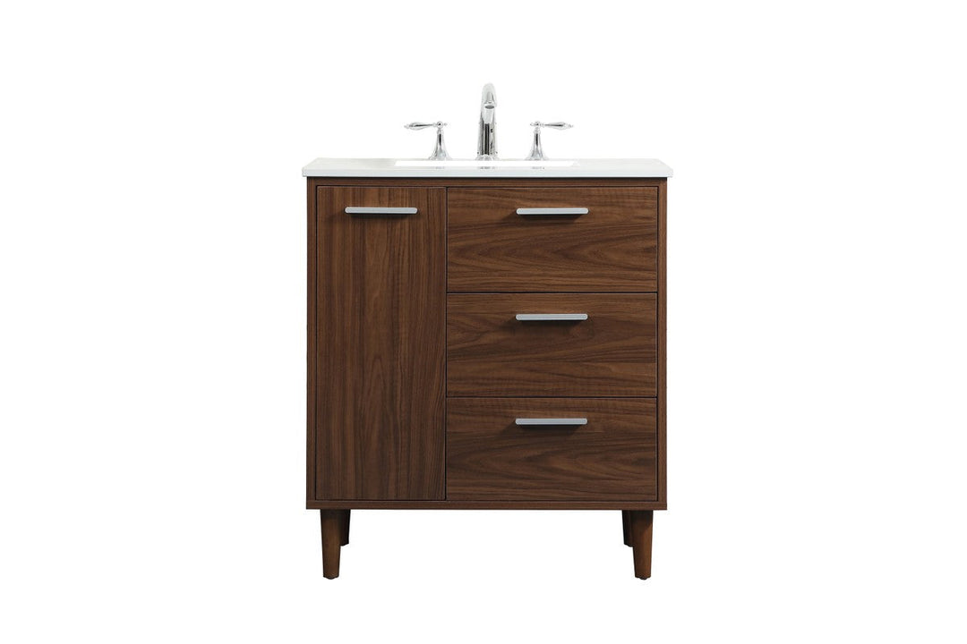 Elegant Lighting VF47030MWT Modern Baldwin Plumbing Walnut