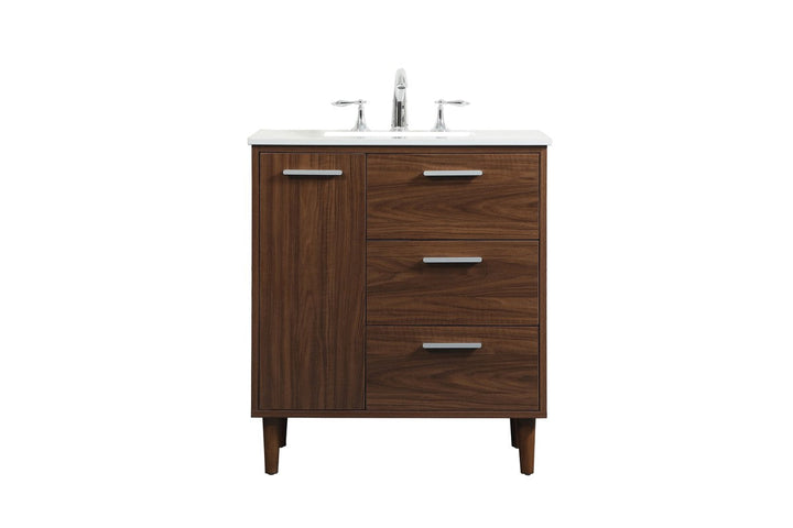 Elegant Lighting VF47030MWT Modern Baldwin Plumbing Walnut