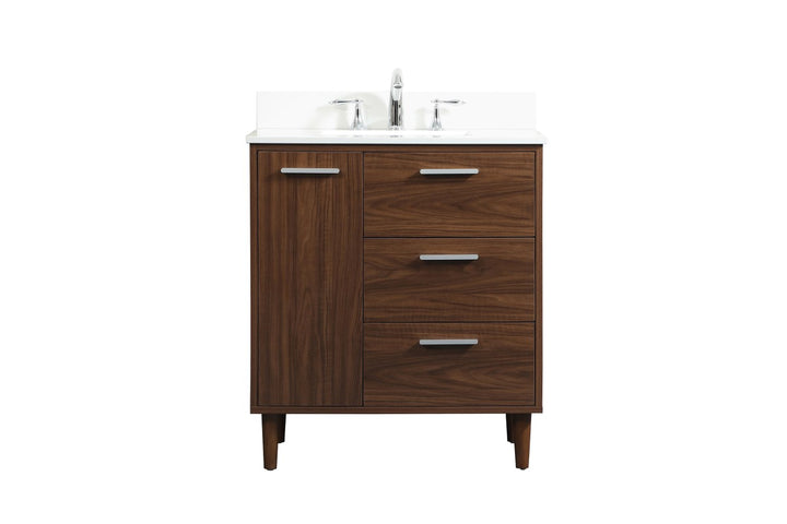 Elegant Lighting VF47030MWT-BS Modern Baldwin Plumbing Walnut