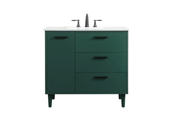 Elegant Lighting VF47036MGN Modern Baldwin Plumbing Green