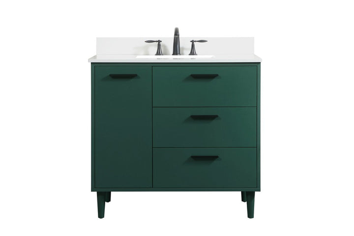 Elegant Lighting VF47036MGN-BS Modern Baldwin Plumbing Green