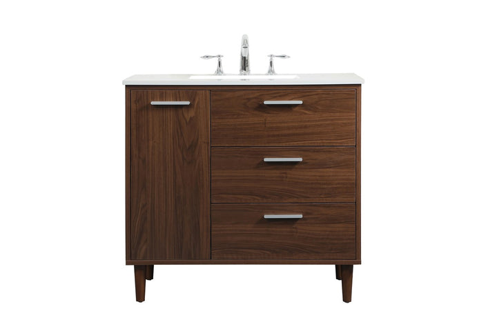 Elegant Lighting VF47036MWT Modern Baldwin Plumbing Walnut