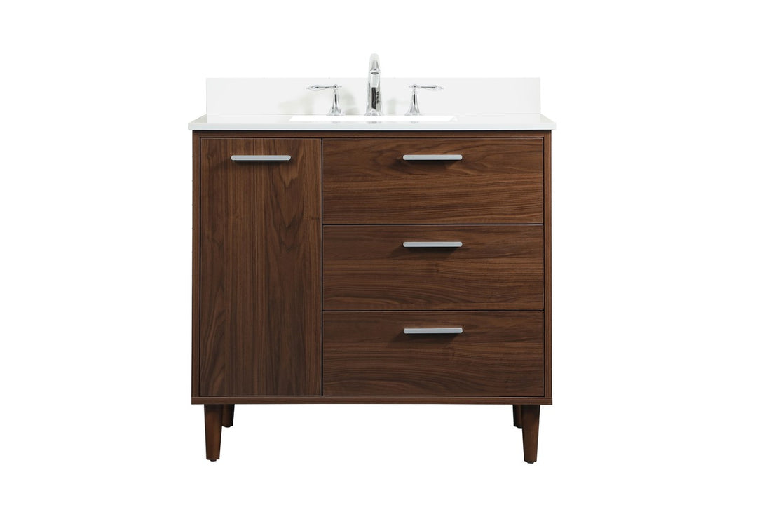 Elegant Lighting VF47036MWT-BS Modern Baldwin Plumbing Walnut