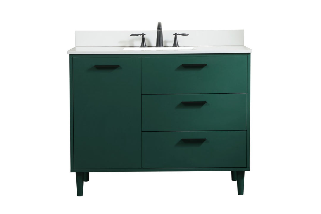 Elegant Lighting VF47042MGN-BS Modern Baldwin Plumbing Green