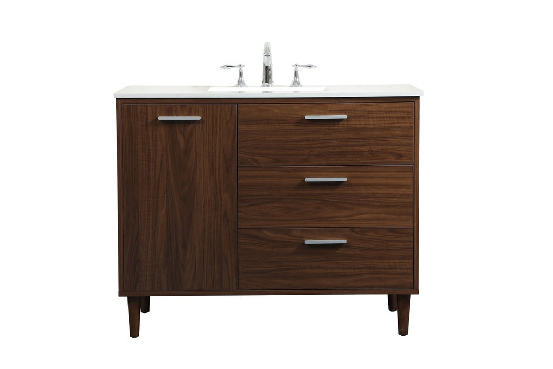 Elegant Lighting VF47042MWT Modern Baldwin Plumbing Walnut