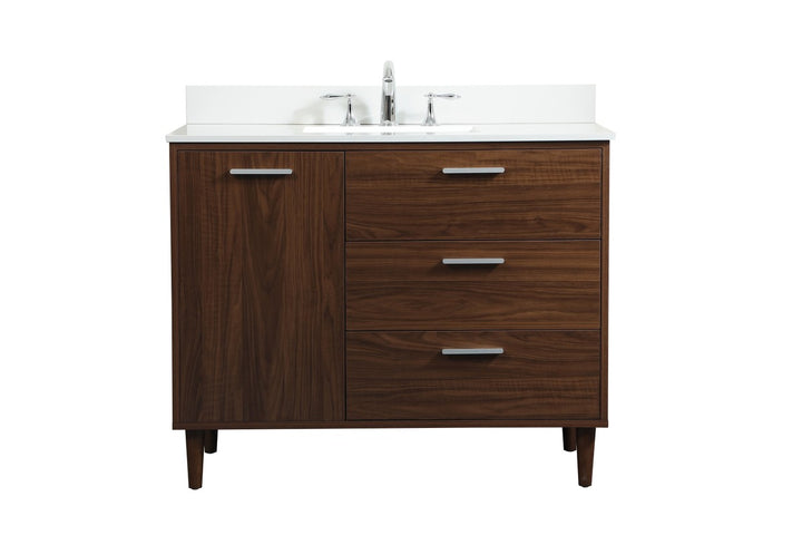 Elegant Lighting VF47042MWT-BS Modern Baldwin Plumbing Walnut