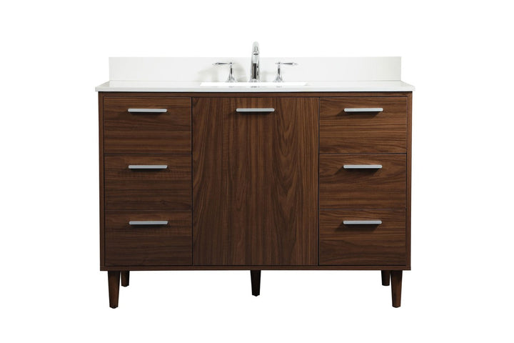 Elegant Lighting VF47048MWT-BS Modern Baldwin Plumbing Walnut