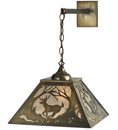 Meyda Tiffany Deer At Dawn 110131 Wall Light - Brushed Nickel