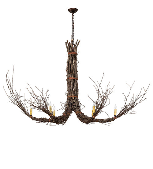 Meyda Tiffany Twigs 110175 Chandelier Light - Natural Wood,Mahogany Bronze