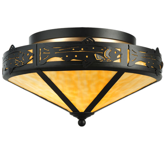 Meyda Tiffany Rainbow Trout 110186 Ceiling Light - Black/Ba