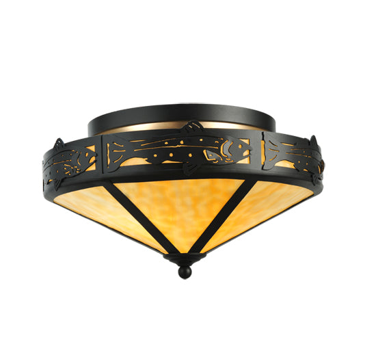 Meyda Tiffany Rainbow Trout 110186 Ceiling Light - Black/Ba