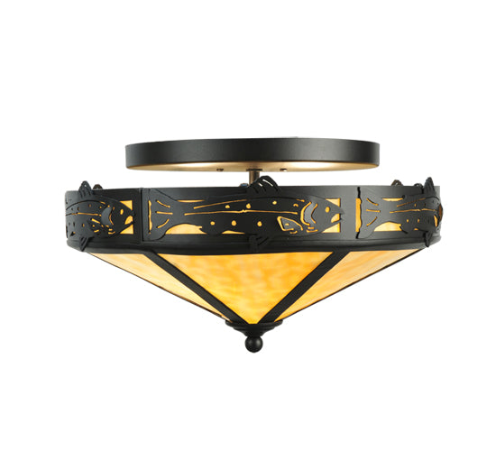Meyda Tiffany Rainbow Trout 110186 Ceiling Light - Black/Ba