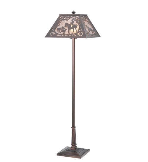 Meyda Tiffany Lighting 110194 Fox Hunt Two Light Floor Lamp Lamp Bronze / Dark