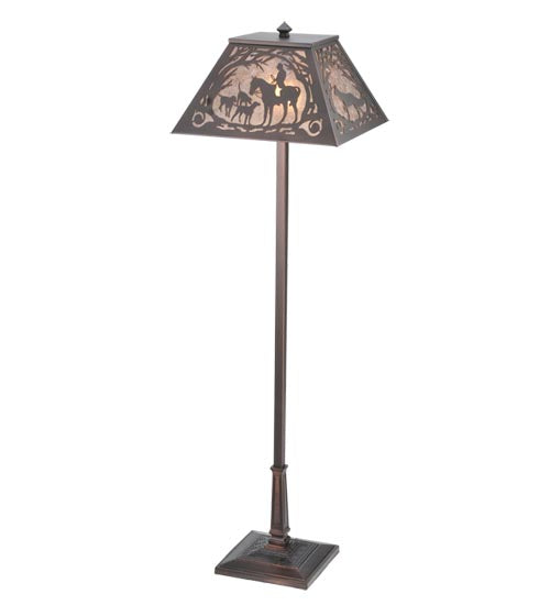 Meyda Tiffany Lighting 110194 Fox Hunt Two Light Floor Lamp Lamp Bronze / Dark