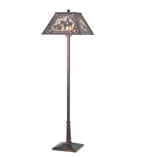 Meyda Tiffany Lighting 110194 Fox Hunt Two Light Floor Lamp Lamp Bronze / Dark