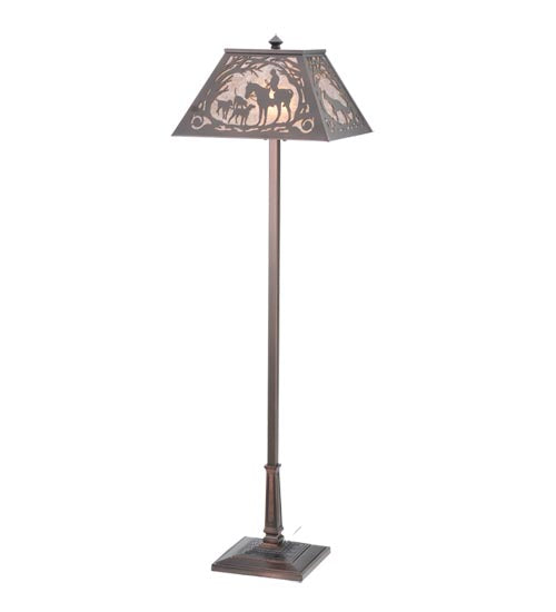 Meyda Tiffany Lighting 110194 Fox Hunt Two Light Floor Lamp Lamp Bronze / Dark