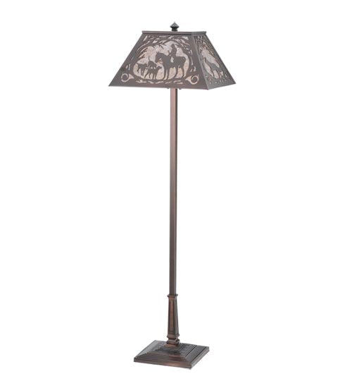 Meyda Tiffany Lighting 110194 Fox Hunt Two Light Floor Lamp Lamp Bronze / Dark