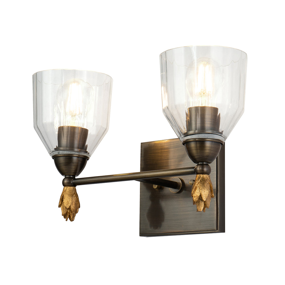 Lucas+McKearn Felice Bb1000db-2-f1g Bath Vanity Light 15 in. wide - Dark Bronze