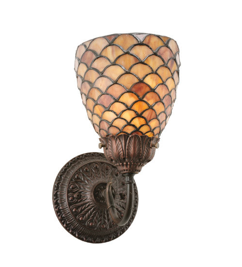 Meyda Tiffany Fishscale 110224 Wall Light - Craftsman Brown