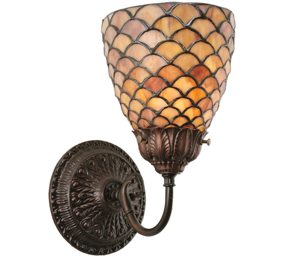 Meyda Tiffany Fishscale 110224 Wall Light - Craftsman Brown