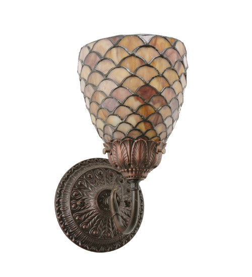 Meyda Tiffany Fishscale 110224 Wall Light - Craftsman Brown