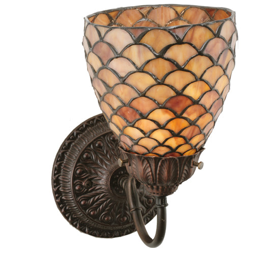 Meyda Tiffany Fishscale 110224 Wall Light - Craftsman Brown