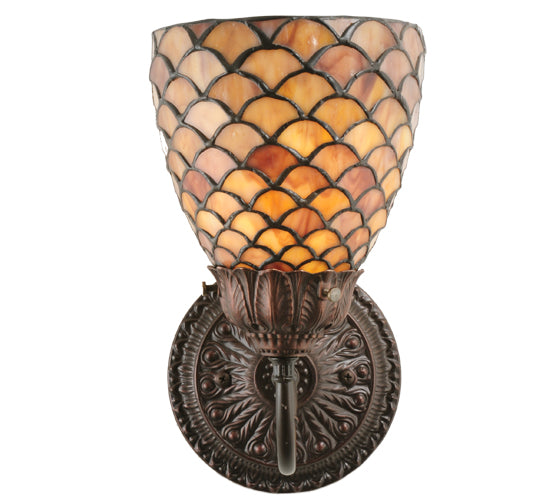 Meyda Tiffany Fishscale 110224 Wall Light - Craftsman Brown