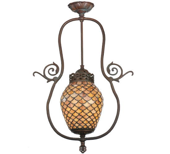 Meyda Tiffany Fishscale 110225 Pendant Light - Red Rust