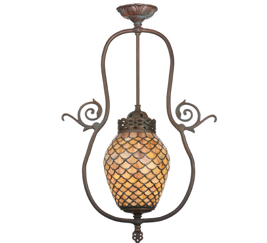 Meyda Tiffany Fishscale 110225 Pendant Light - Red Rust