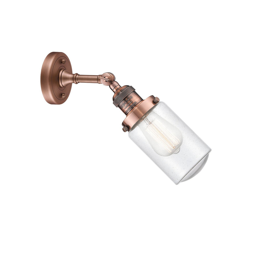 Innovations Franklin Restoration 203-AC-G314-LED Wall Sconce Light - Antique Copper