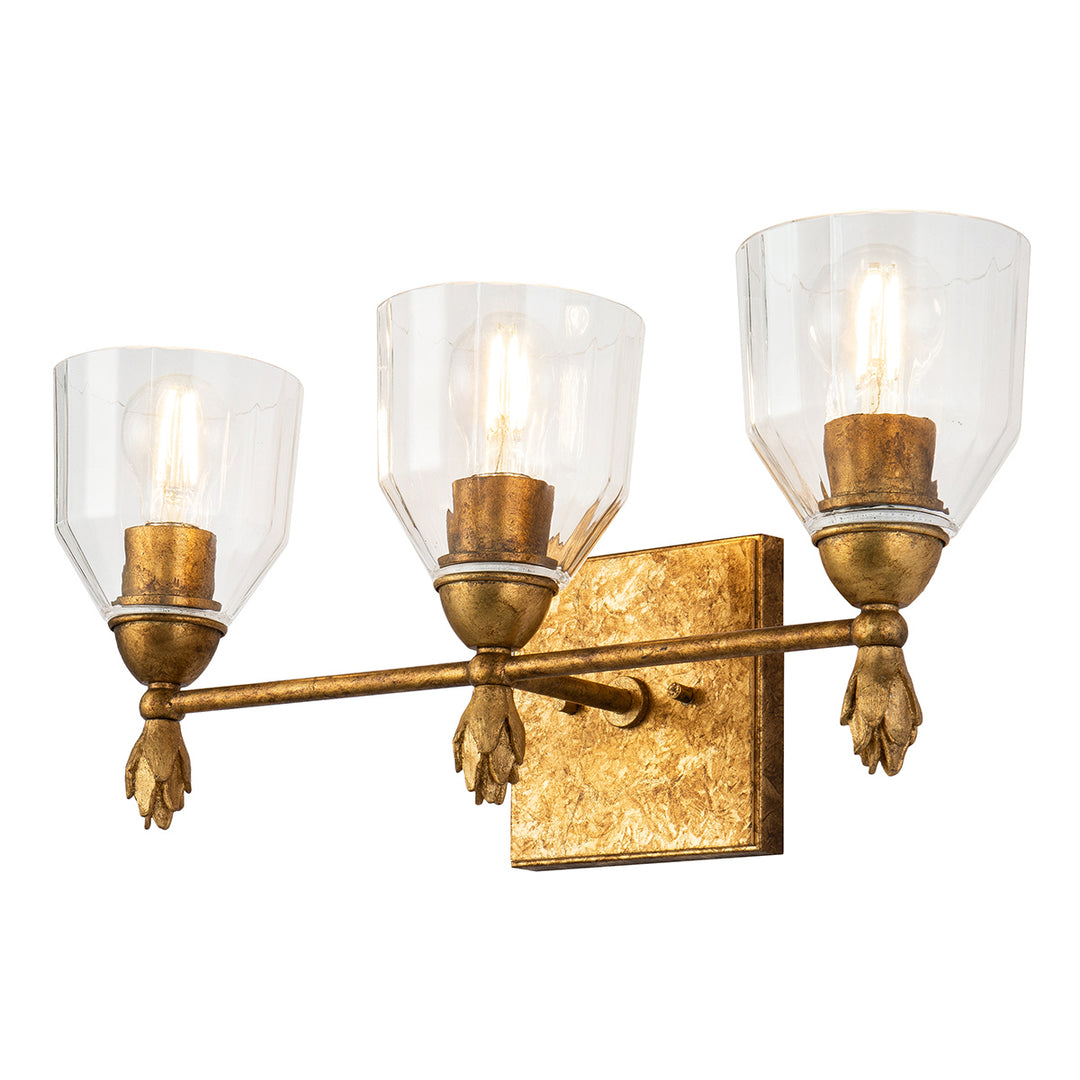 Lucas+McKearn Felice Bb1000g-3-f1g Bath Vanity Light 22 in. wide - Gold