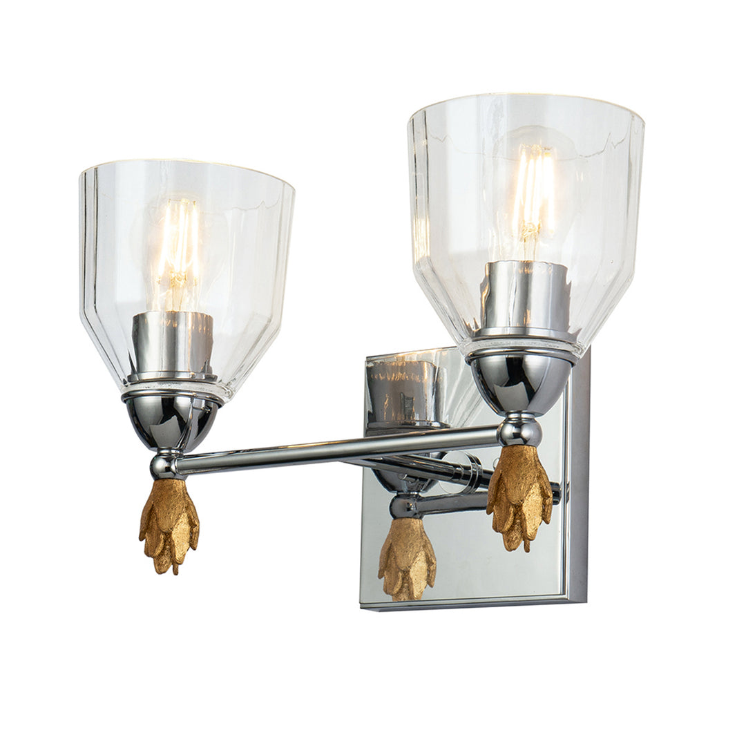 Lucas+McKearn Felice Bb1000pc-2-f1g Wall Sconce Light - Polished Chrome