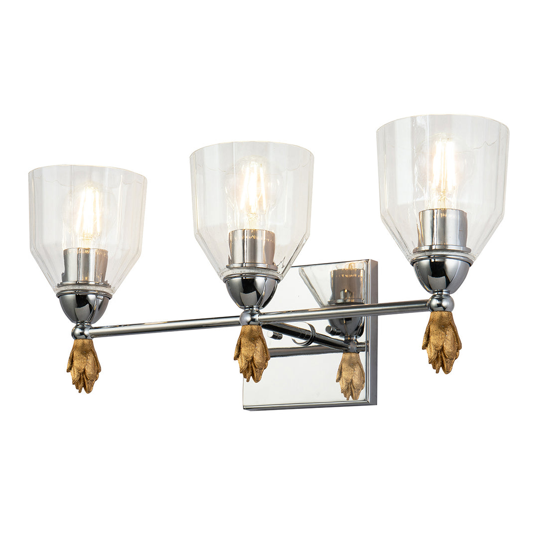 Lucas+McKearn Felice Bb1000pc-3-f1g Bath Vanity Light 22 in. wide - Polished Chrome