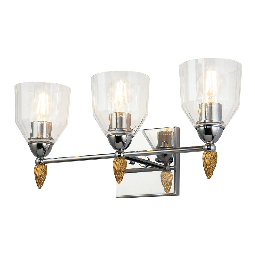 Lucas+McKearn Felice Bb1000pc-3f2g Bath Vanity Light 22 in. wide - Polished Chrome