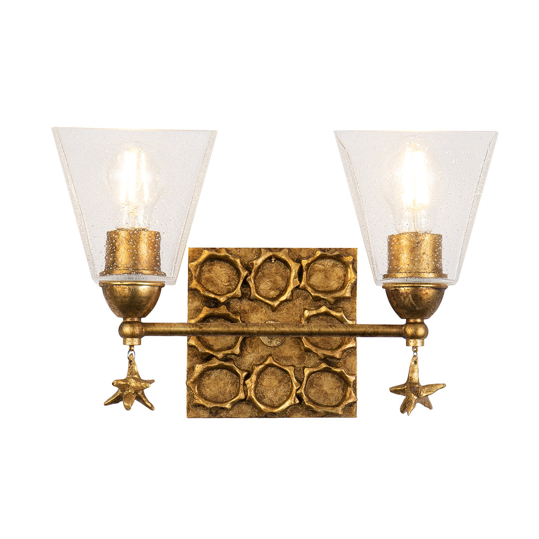 Lucas+McKearn Star Bb1002g-2 Bath Vanity Light 16 in. wide - Gold Leaf