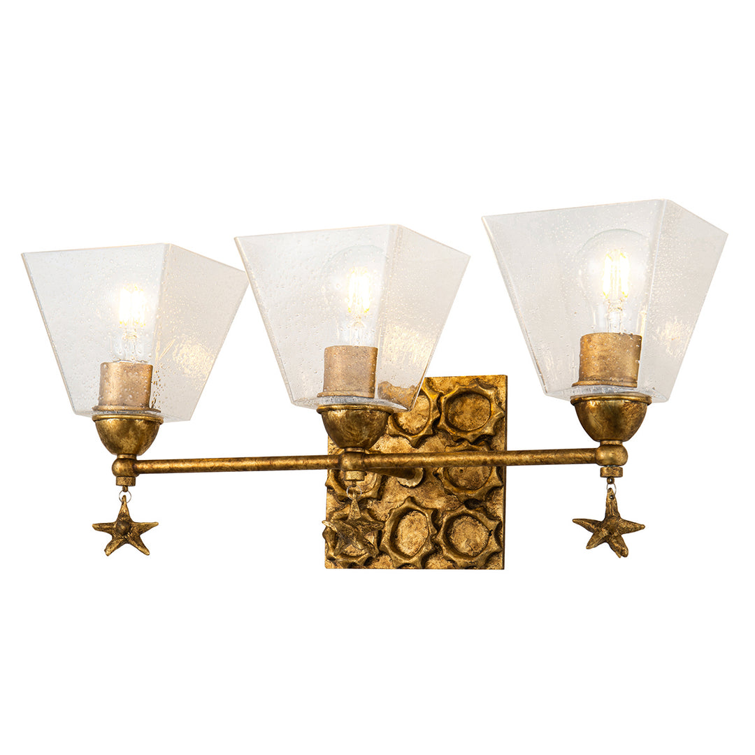 Lucas+McKearn Star Bb1002g-3 Bath Vanity Light 22 in. wide - Gold Leaf