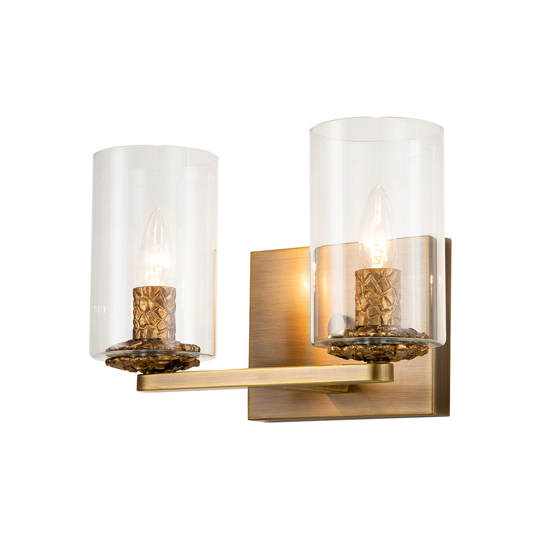 Lucas+McKearn Bolivar Bb1003atb-2 Bath Vanity Light 14 in. wide - Antique Brass