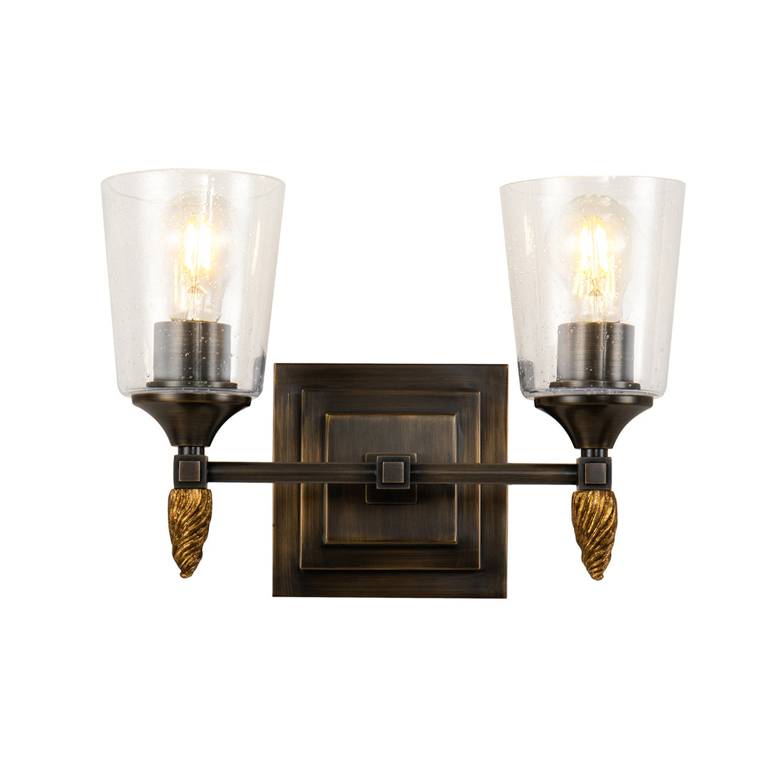 Lucas+McKearn Vetiver Bb1022db-2-f2g Bath Vanity Light 14 in. wide - Dark Bronze