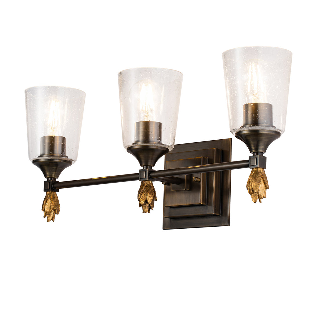 Lucas+McKearn Vetiver Bb1022db-3-f1g Bath Vanity Light 23 in. wide - Dark Bronze