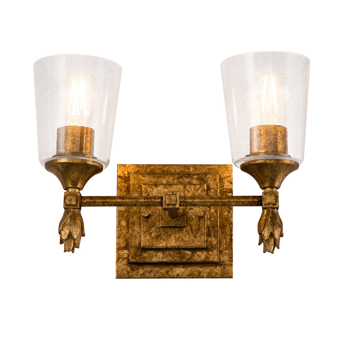 Lucas+McKearn Vetiver Bb1022g-2-f1g Bath Vanity Light 14 in. wide - Gold Leaf