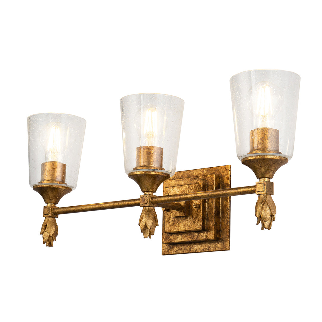 Lucas+McKearn Vetiver Bb1022g-3-f1g Bath Vanity Light 23 in. wide - Gold Leaf