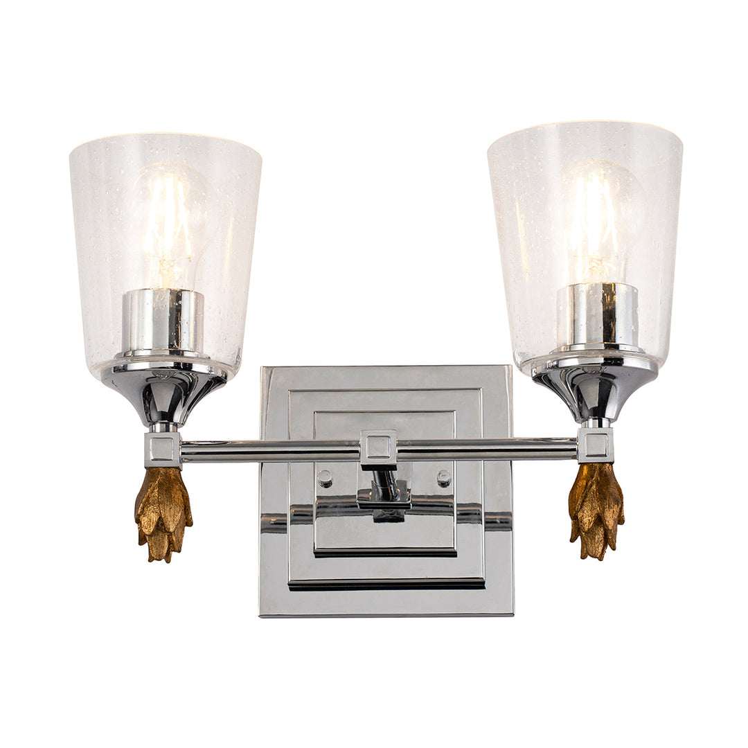 Lucas+McKearn Vetiver Bb1022pc-2-f1g Bath Vanity Light 14 in. wide - Polished Chrome