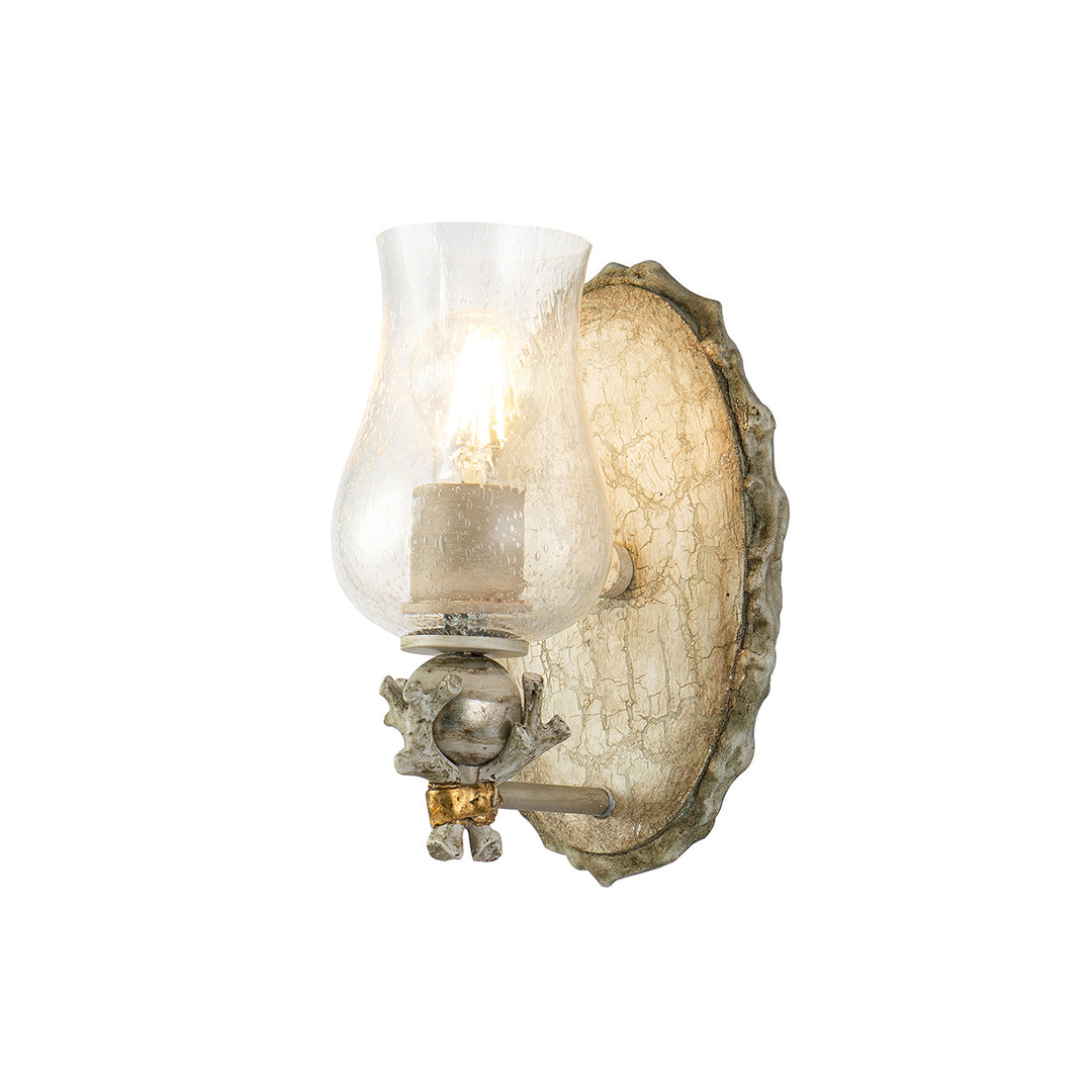 Lucas+McKearn Trellis Bb1238-1 Wall Sconce Light - Putty Patina and Silver Leaf